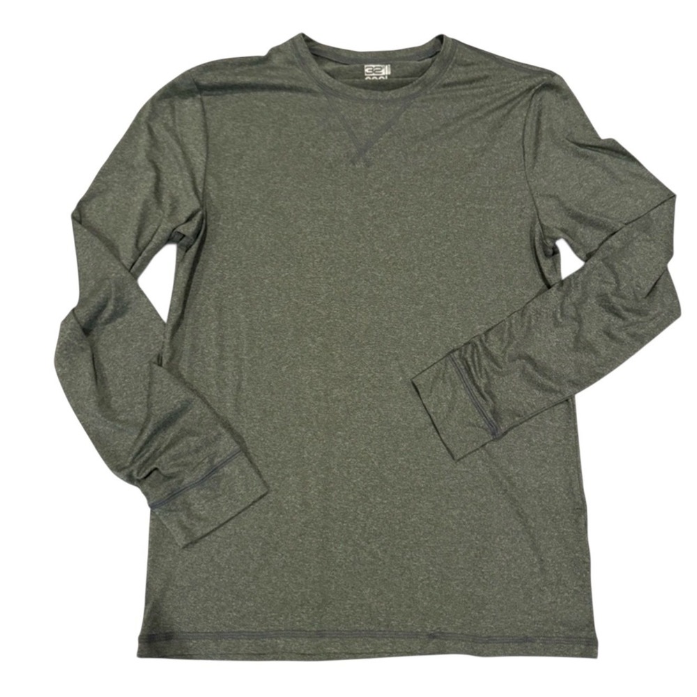 32 Degrees Men's Heather Green Long Sleeve Tee